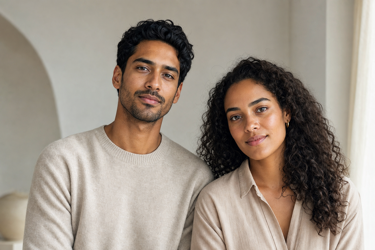 Man and woman with healthy skin representing skin cycling as an inclusive skincare routine for men and women, Belldiva